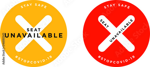 Seat unavailable signage icon