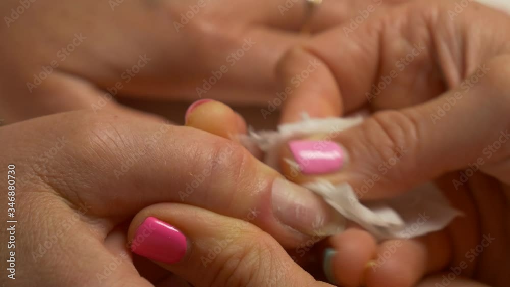 Nail cleaning before painting with varnish Nail cleaning before painting with varnish