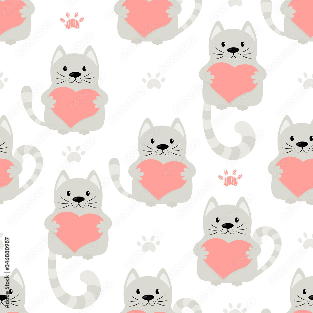 Obraz premium seamless pattern with cats