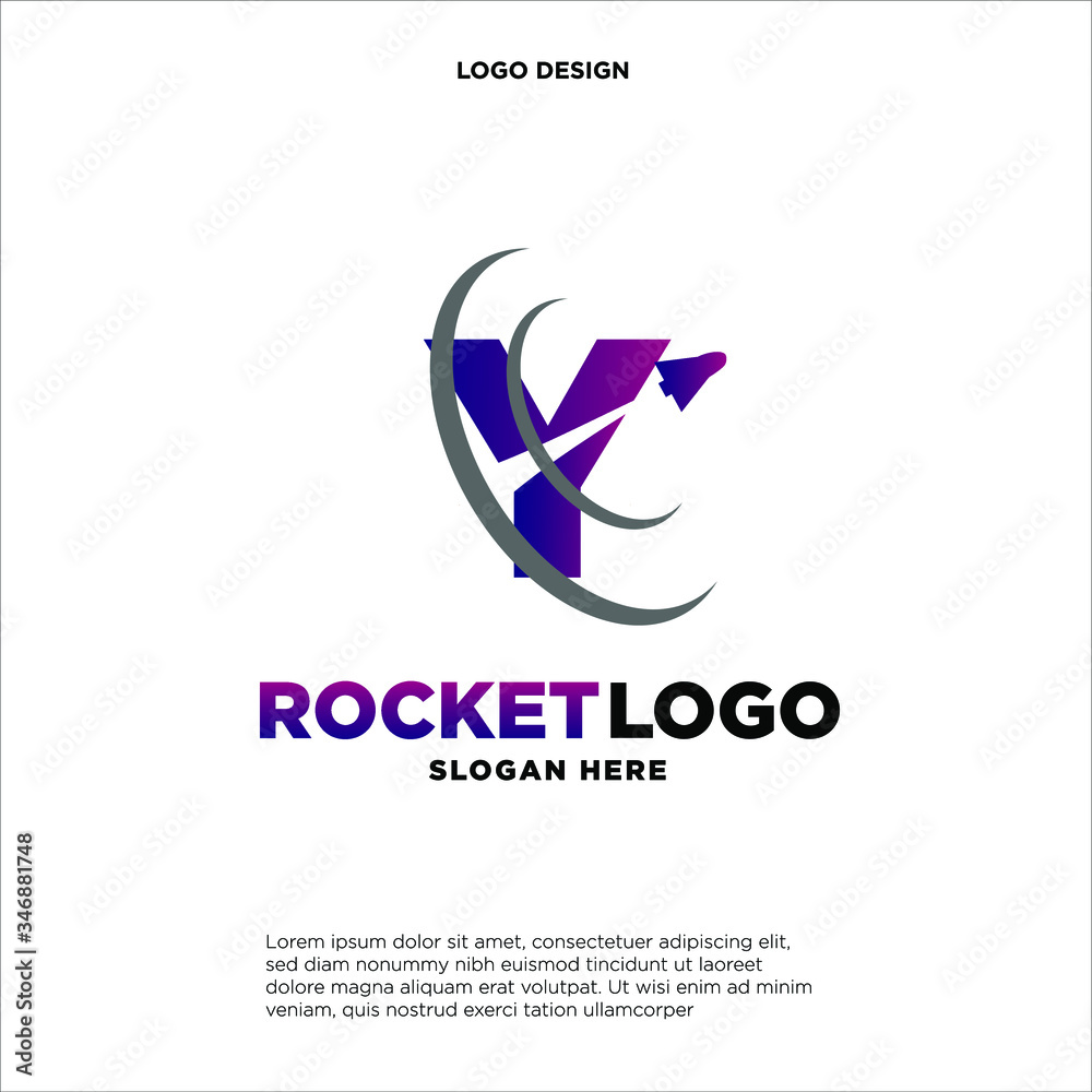 Initial letter Y rocket logo design Initial letter Y rocket logo design