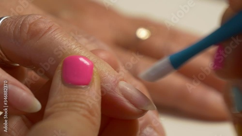 Nail cleaning before painting with varnish