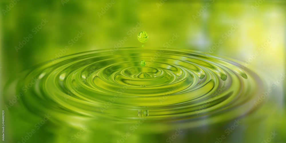 Water drop splash close-up on water surface 3d illustration Water drop splash close-up on water surface 3d illustration