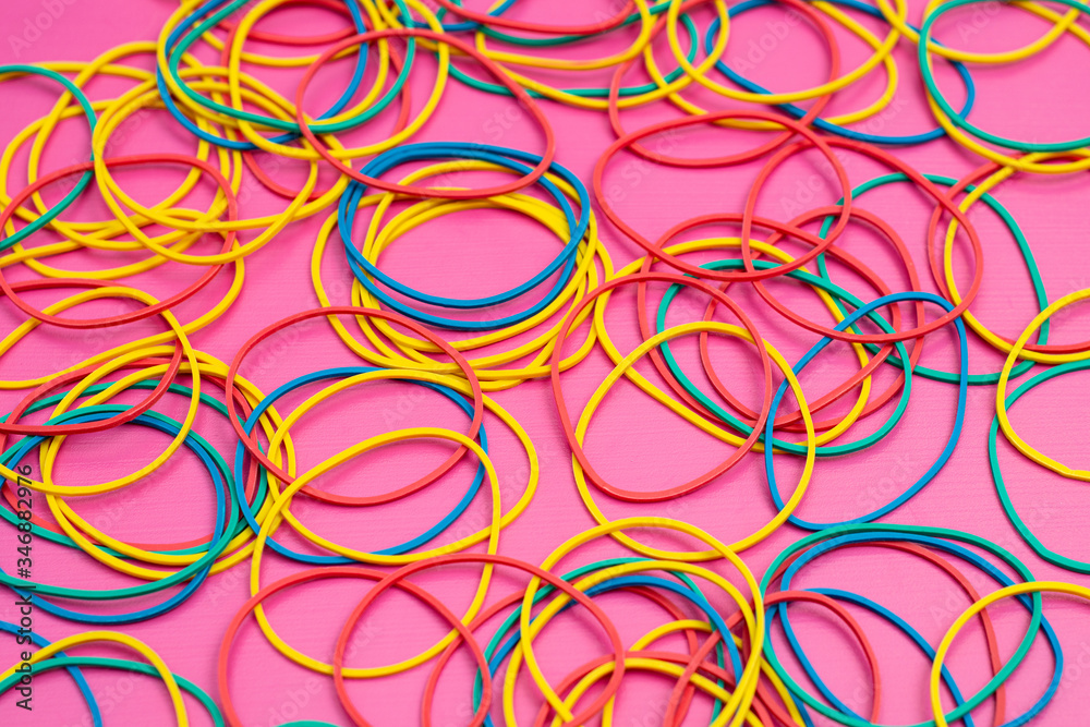 Colored rubber bands for money