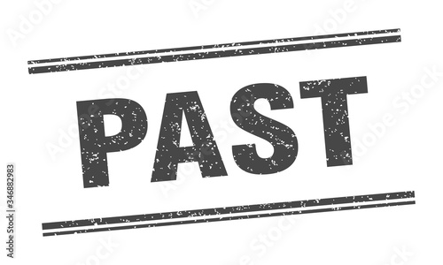 past stamp. past label. square grunge sign