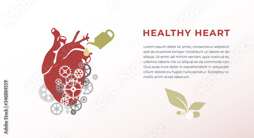 Healthy heart vector flat illustration