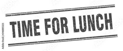 time for lunch stamp. time for lunch label. square grunge sign