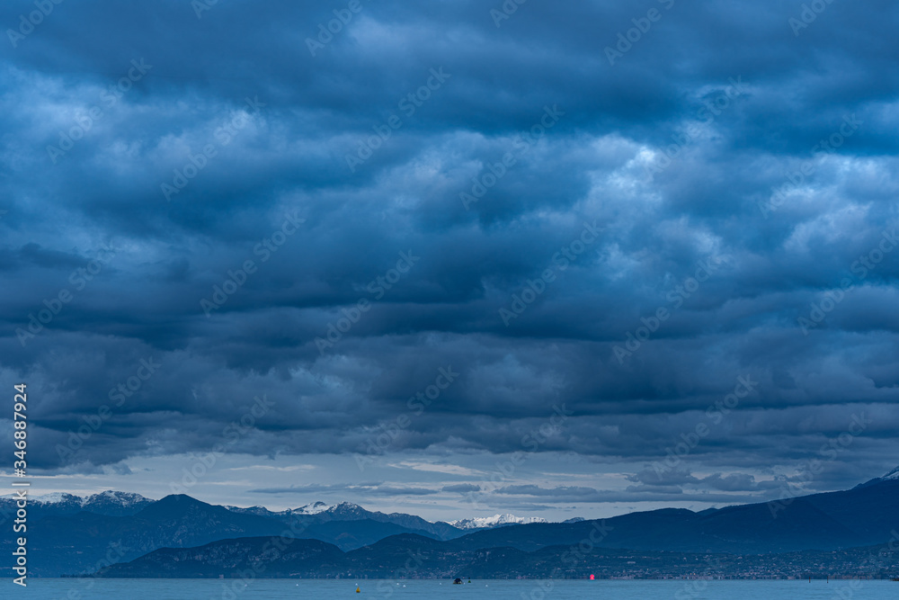 Lake Garda, clouds, Verona, italy