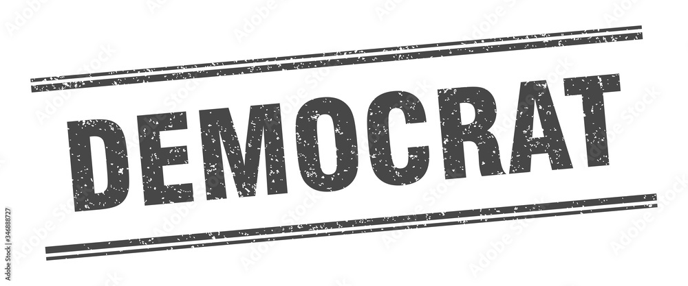 Fototapeta premium democrat stamp. democrat label. square grunge sign