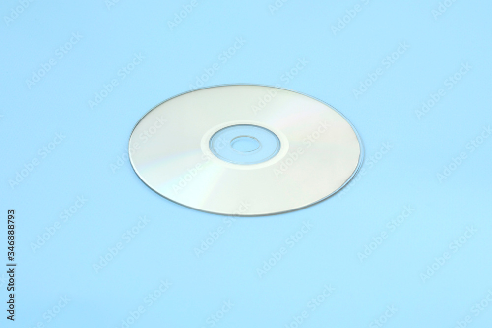 Compact disc CD with reflections in front Compact disc CD with reflections in front
