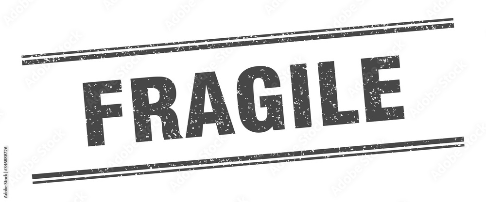 fragile stamp. fragile label. square grunge sign - obrazy, fototapety, plakaty 