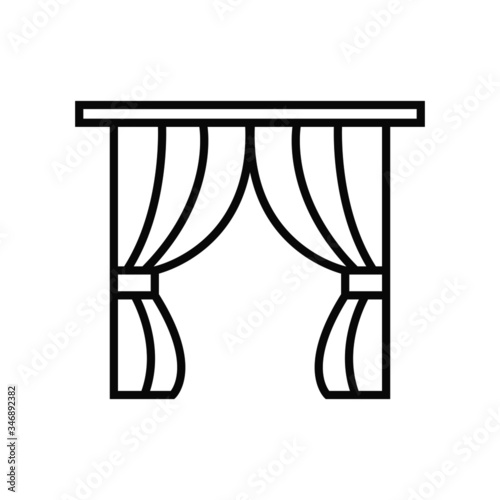 vector illustration of a curtain icon