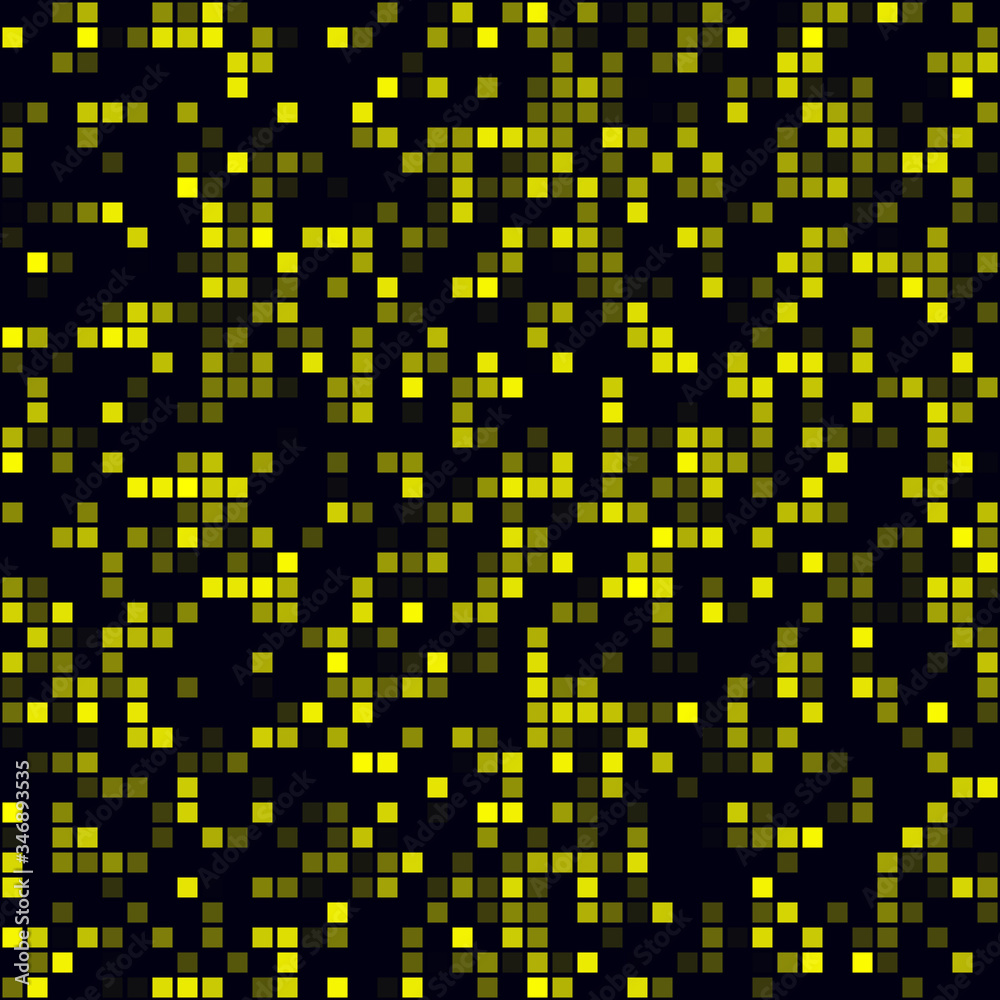 Technology seamless pattern. Sparse pattern of squares. Yellow colored seamless background. Captivating vector illustration. Technology seamless pattern. Sparse pattern of squares. Yellow colored seamless background. Captivating vector illustration.