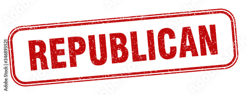 republican stamp. republican square grunge sign. label