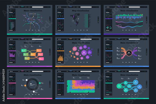 Vector UI Kit for infographics Charts