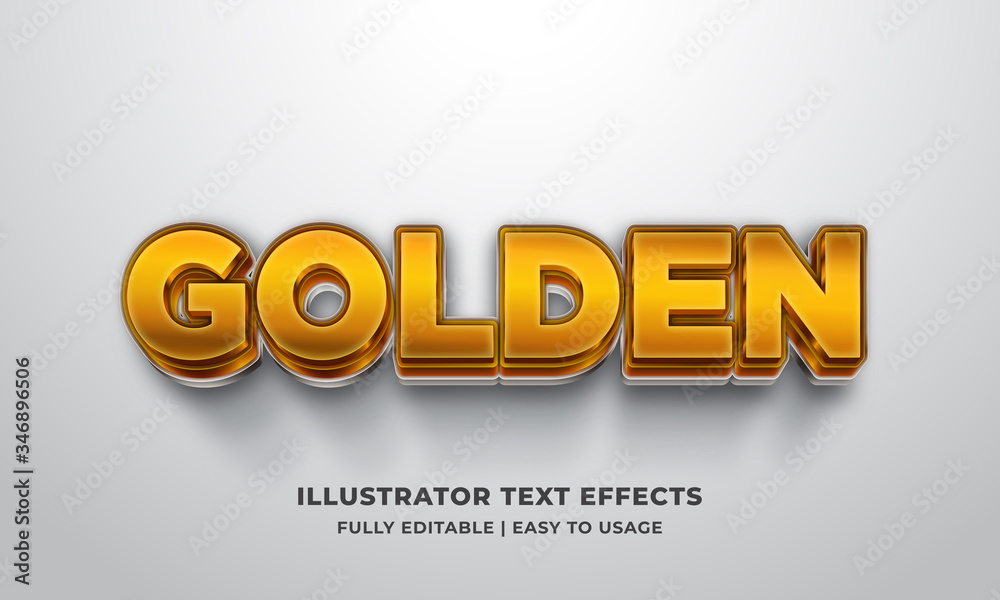 Golden 3d Text Style Effect