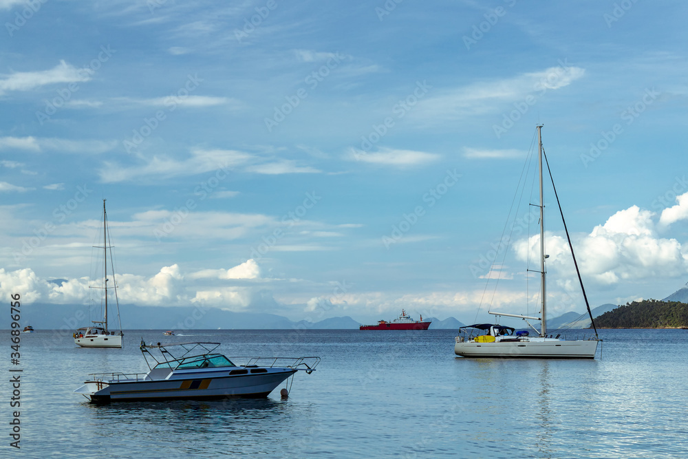 Sail boat anchored in Angra dos Reis.