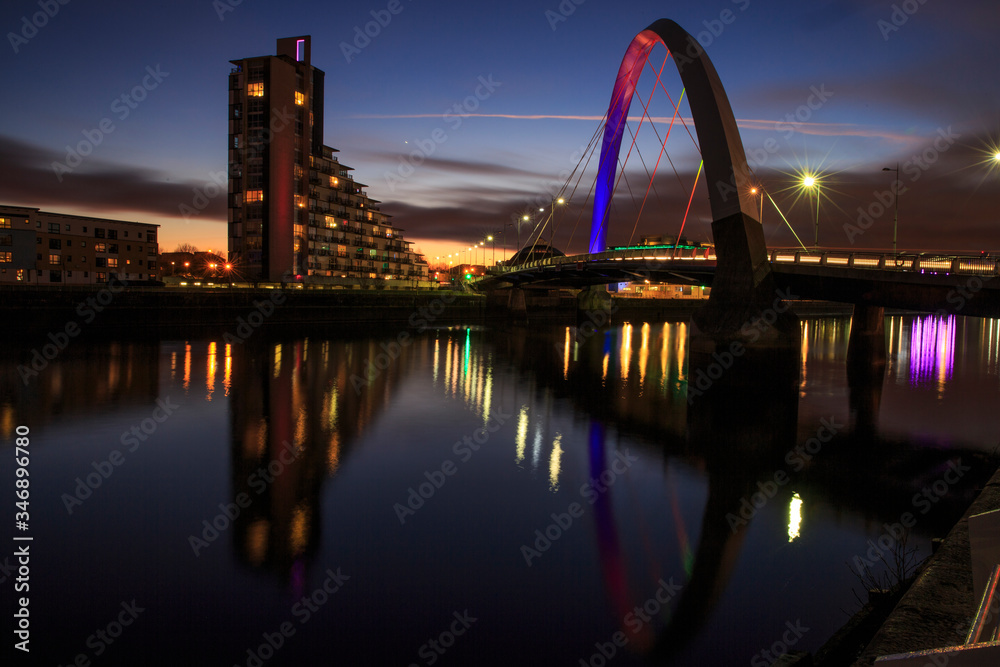 A Long Exposure Slow Shutter Shot of A Bridge in Glasgow