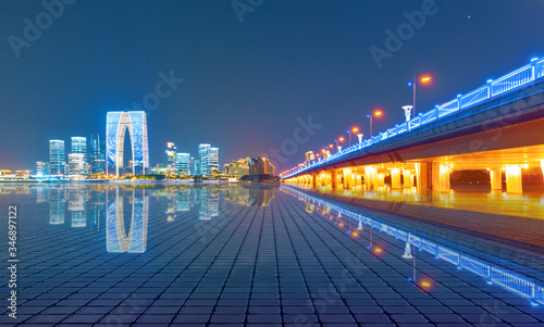 Night view of Suzhou Industrial Park, Jiangsu Province, China