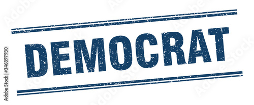 democrat stamp. democrat label. square grunge sign