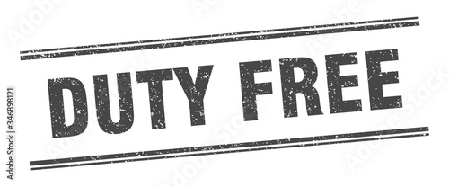 duty free stamp. duty free label. square grunge sign