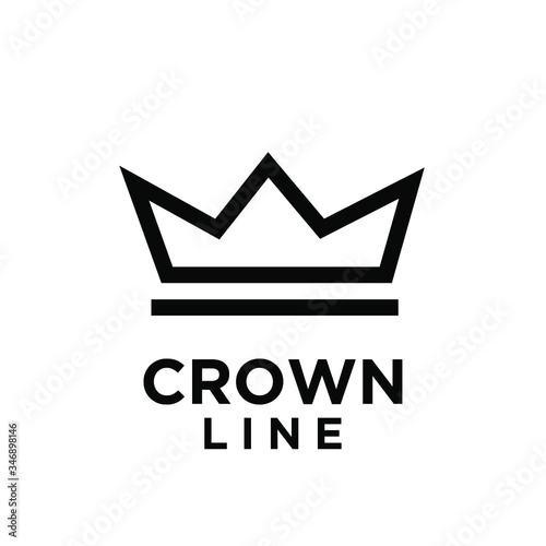 simple abstract black white crown logo icon design vector