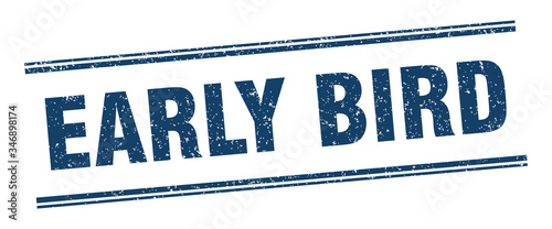 early bird stamp. early bird label. square grunge sign