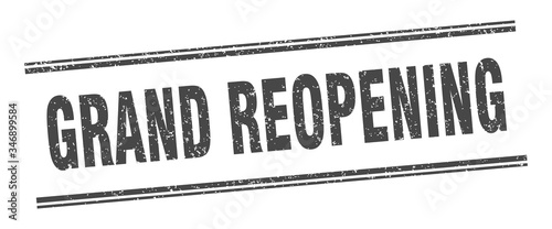 grand reopening stamp. grand reopening label. square grunge sign