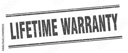 lifetime warranty stamp. lifetime warranty label. square grunge sign