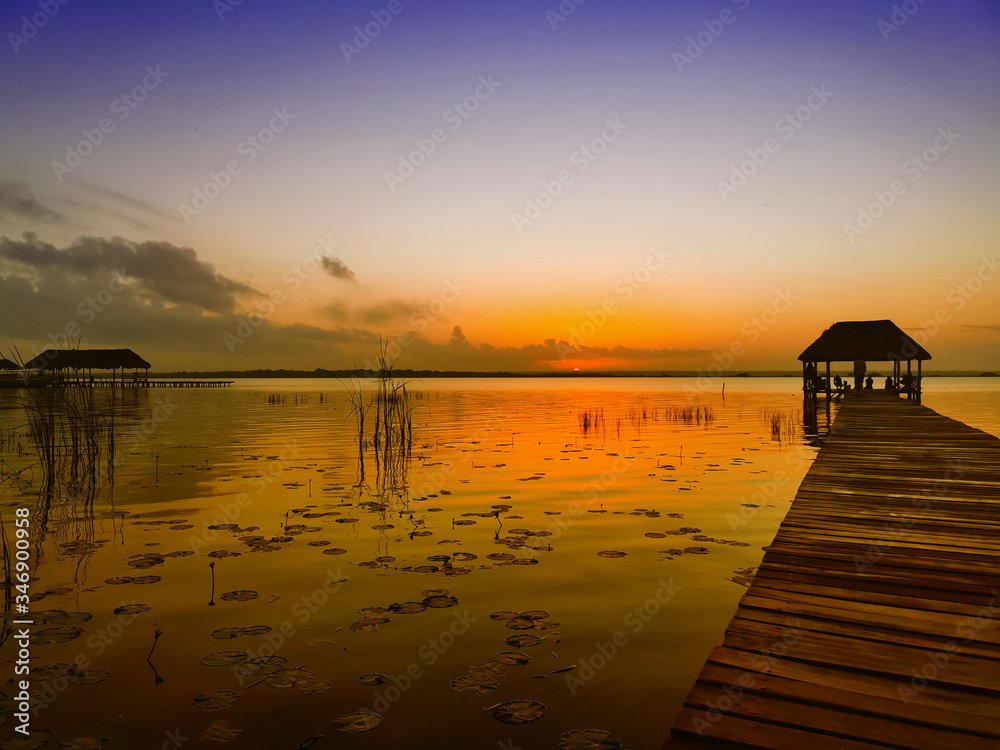 Sunrise in Bacalar Lake, Quintana Roo, Mexico Sunrise in Bacalar Lake, Quintana Roo, Mexico