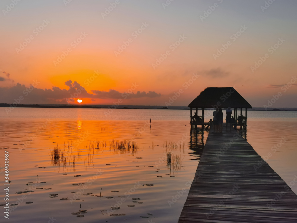 Sunrise in Bacalar Lake, Quintana Roo, Mexico