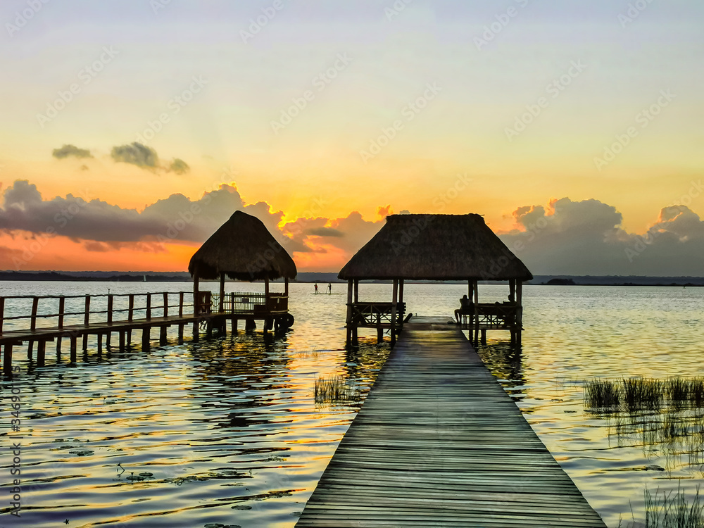 Sunrise in Bacalar Lake, Quintana Roo, Mexico