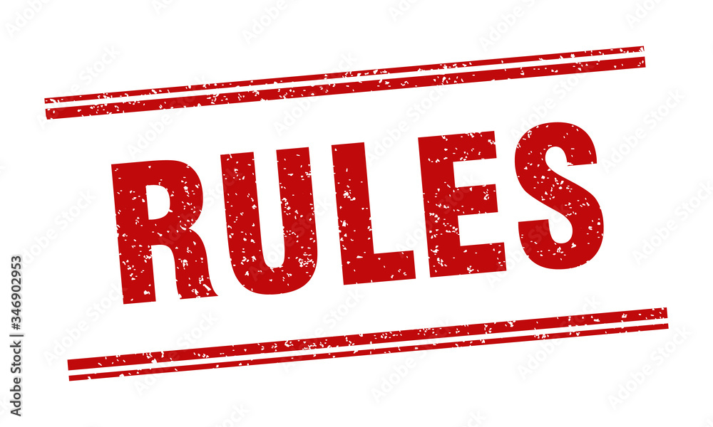 rules stamp. rules label. square grunge sign rules stamp. rules label. square grunge sign