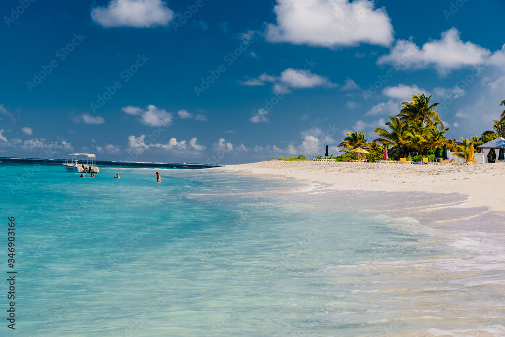 Fototapeta premium Caribbean island of Anguilla with white and deserted beaches