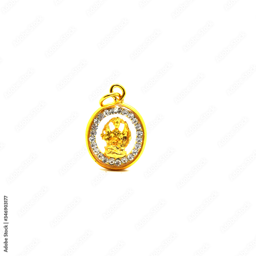 Naklejka premium small buddha image used as amulets pendant,thai amulet on white image background