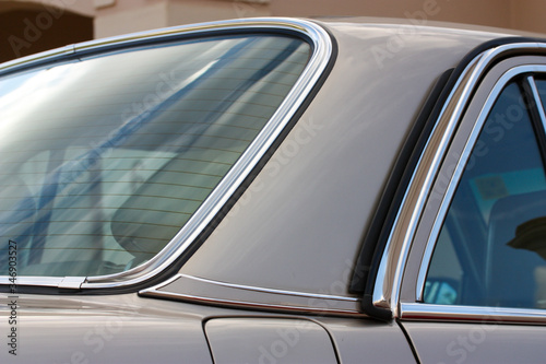 Close up of classic car chrome details