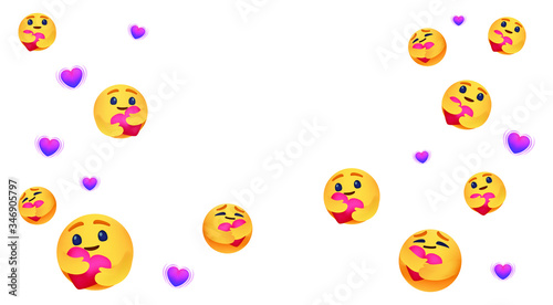 Vector Flat Care reactions emoticon 2020 high quality vector Abstract Art Illustration Isolated on White Background. Emoticons Abstract Background For SMM, CEO, Internet, Business, Application