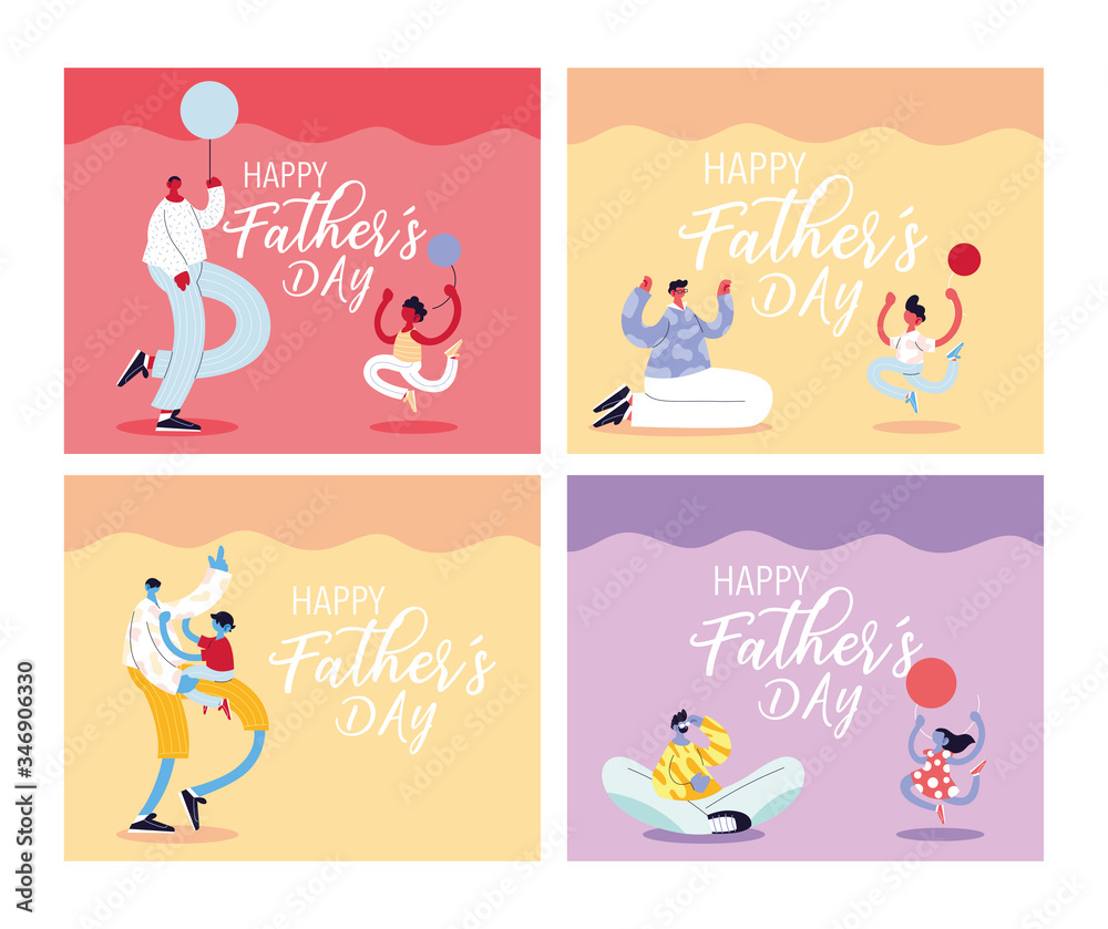 set of cards of the happy fathers day set of cards of the happy fathers day