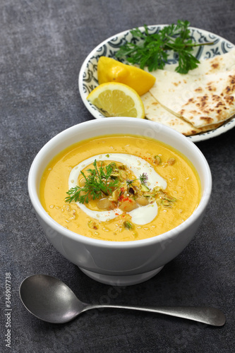carrot tahini soup with chickpea