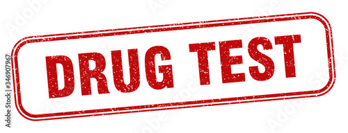 drug test stamp. drug test square grunge sign. label
