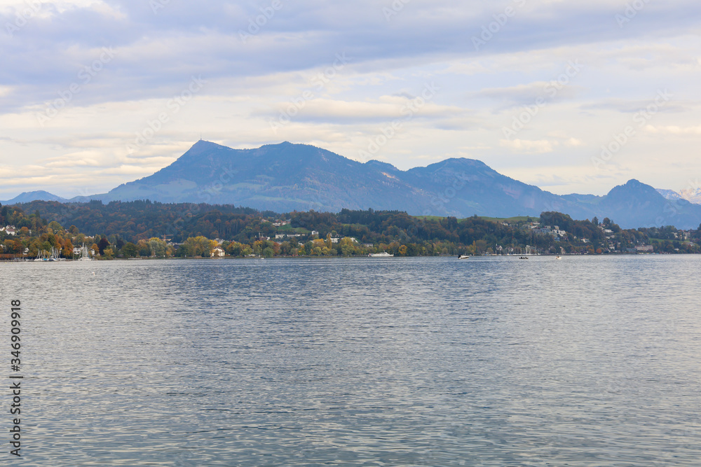 View of Landscape near the river in Lucerne, Switzerland