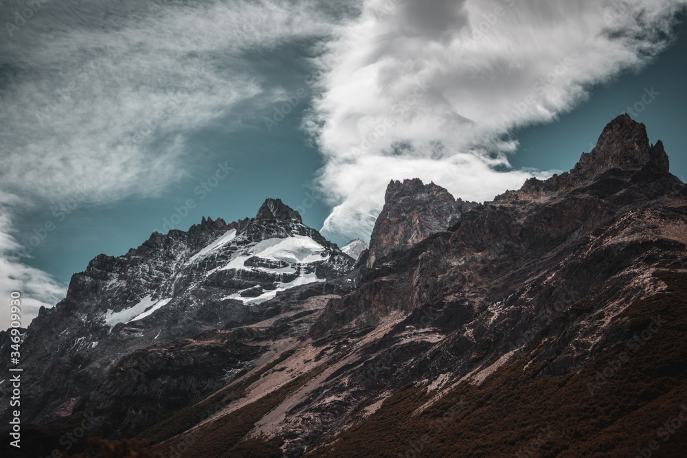 cerro mountain landscape with clouds