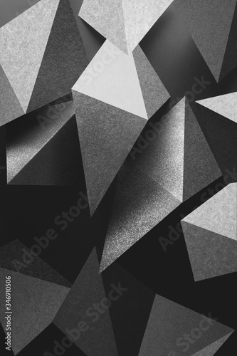 Abstract with elements of paper, geometric shapes composition. © Allusioni