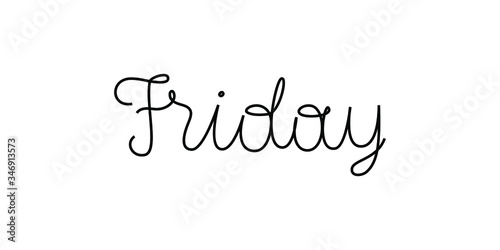 Vector lettering Friday. Handwritten style.