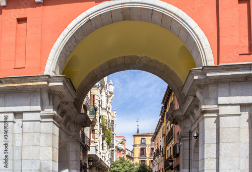 Arch on the Plaza Mayor in Madrid, Spain