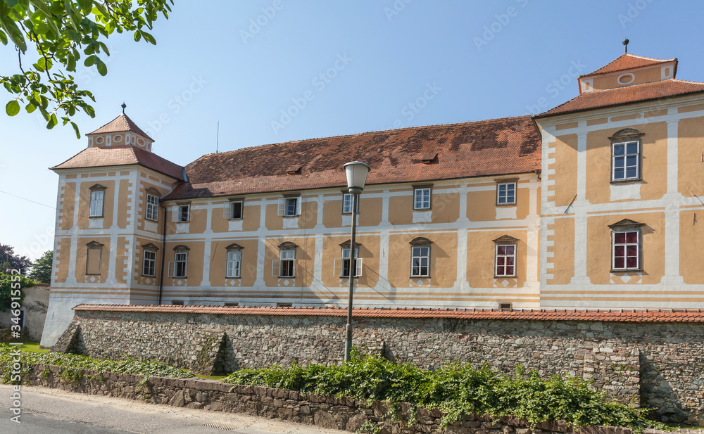 Facade of the castle in Slovenska Bistrica, Slovenia