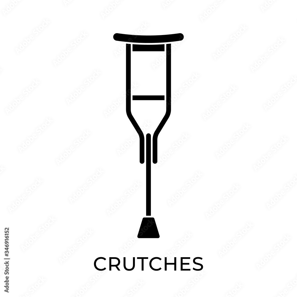 Crutches icon vector illustration. Crutches vector illustration template. Crutches icon design isolated on white background. Crutches vector icon flat design for website, logo, sign, symbol, app, UI. Crutches icon vector illustration. Crutches vector illustration template. Crutches icon design isolated on white background. Crutches vector icon flat design for website, logo, sign, symbol, app, UI.