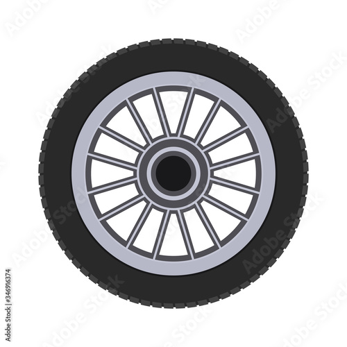 Scooter wheel, realistic design. Vector illustration.