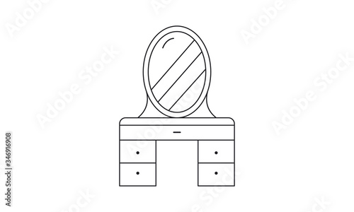 Vanity mirror, cosmetic, beauty, mirror, household, makeup-free vector icon