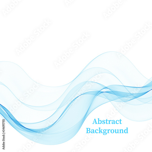 Abstract smooth color wave vector. Curve flow blue motion illustration. Smoke design. Vector lines. eps 10 © Kateryna