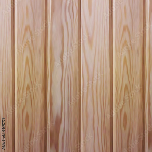 Vector wooden planks in the style of realism. Environmentally friendly lining for saunas and steam rooms. Background from boards with a wooden texture of pine or larch. Backlog for a site selling
